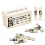Filterki Węglowe Flowrolls 6mm Białe - 50szt