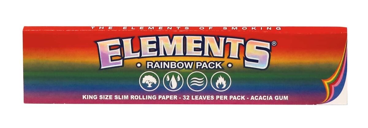 Bibułki bletki ELEMENTS RAINBOW King Size Slim 32x50 BOX - obrazek 2